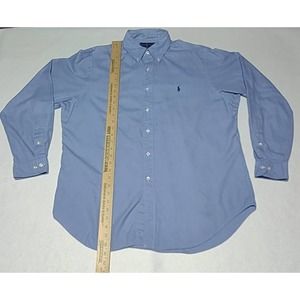 Ralph Lauren Classic Fit Mens 16.5 White Blue Gingham Plaid 34/35 Button Up